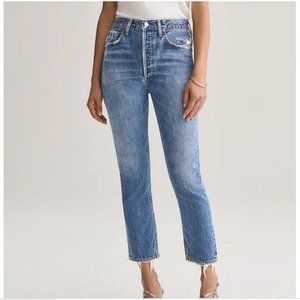 AGOLDE Riley High Rise Straight Crop in Frequency 25